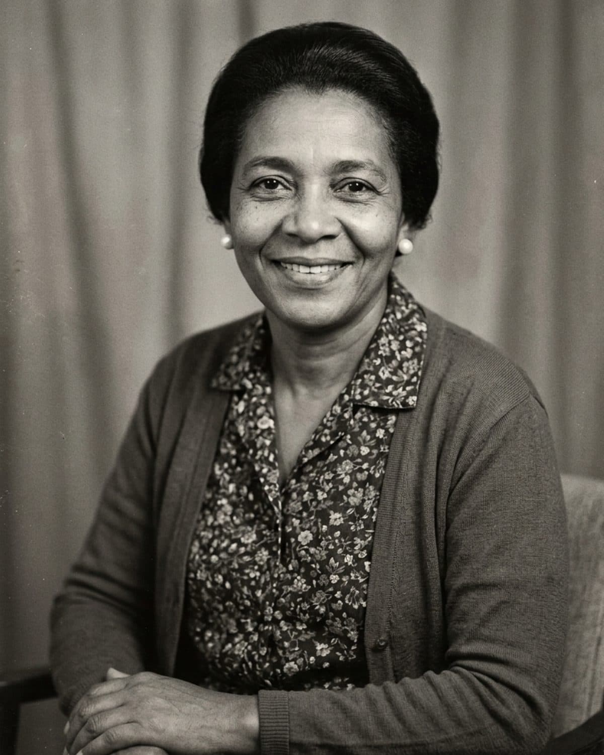 Retrato de uma avó, anos 1960, foto restaurada